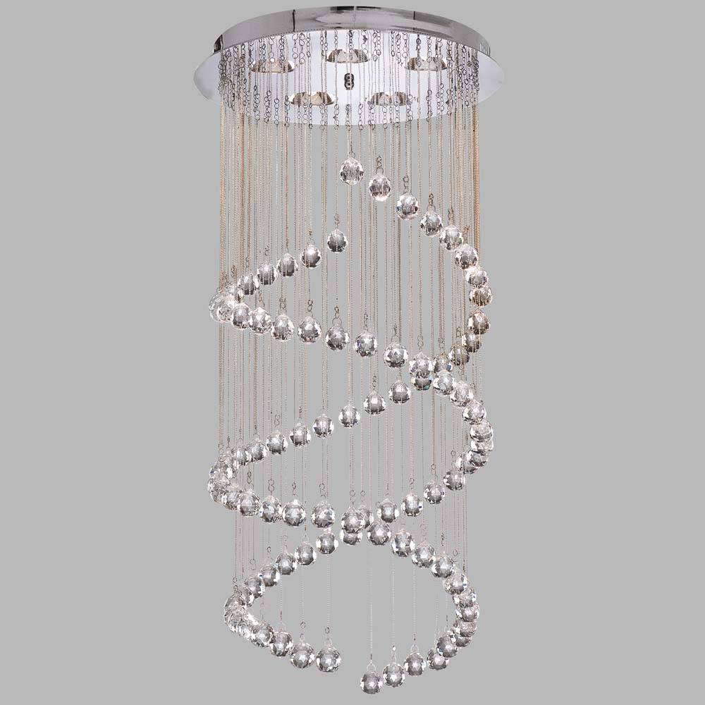 Hallway Doppel Chromleuchte, Kristallkugeln chrom plattiert klar GLASKUGEL