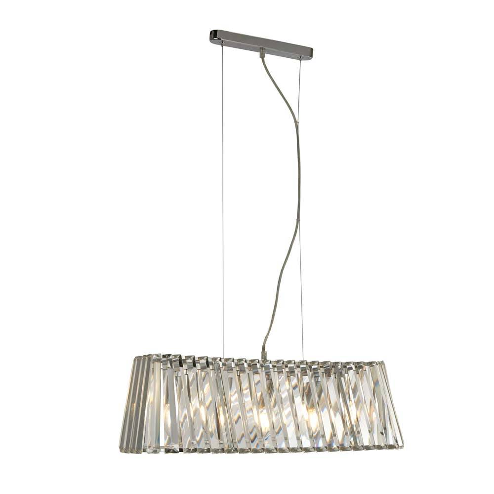 Hänge Leuchte Kristall Pendel Wohn Ess Zimmer Beleuchtung Decken Lampe chrom Höhe verstellbar