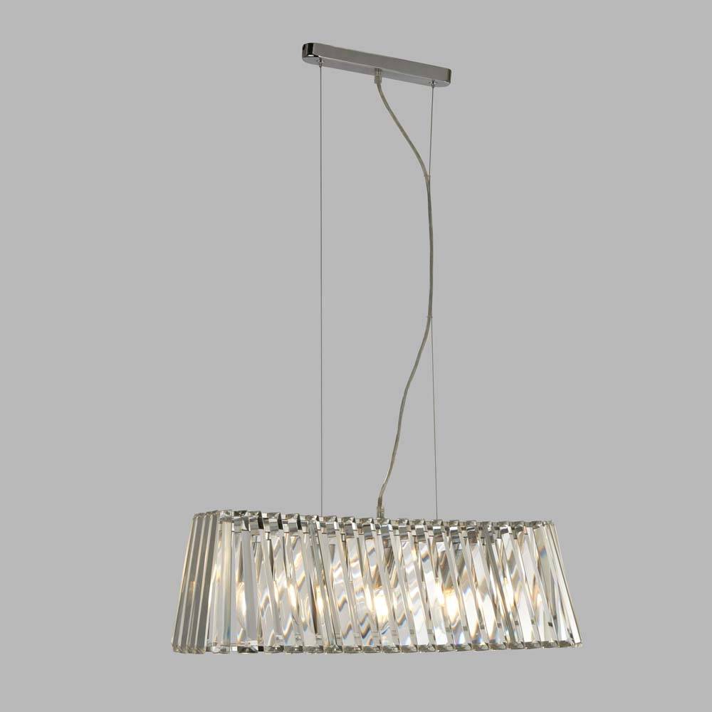 Hänge Leuchte Kristall Pendel Wohn Ess Zimmer Beleuchtung Decken Lampe chrom Höhe verstellbar