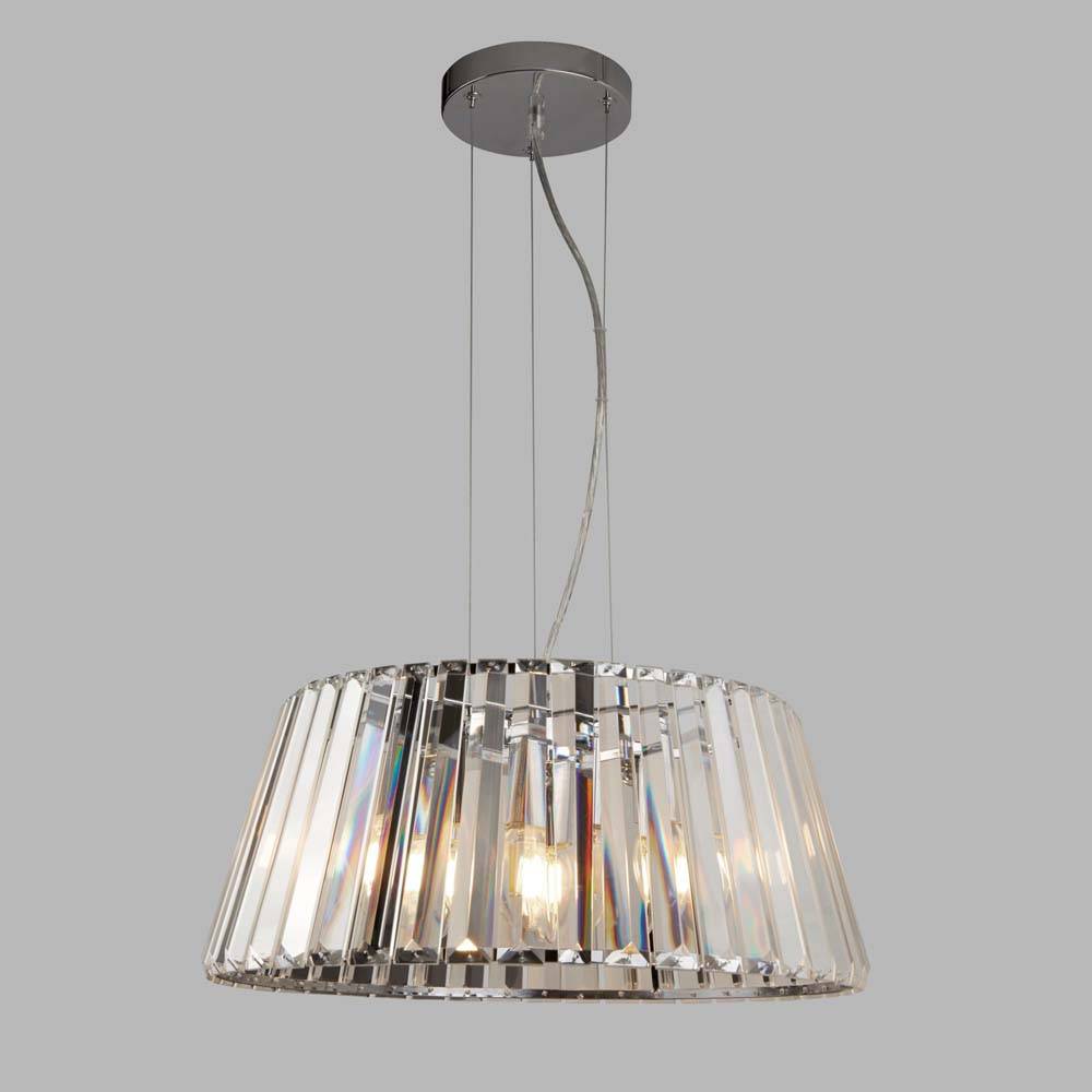 Tiara 5Flammiger Pendelleuchte, Chrom Mit Kristallglas Chrome / Clear plattiert