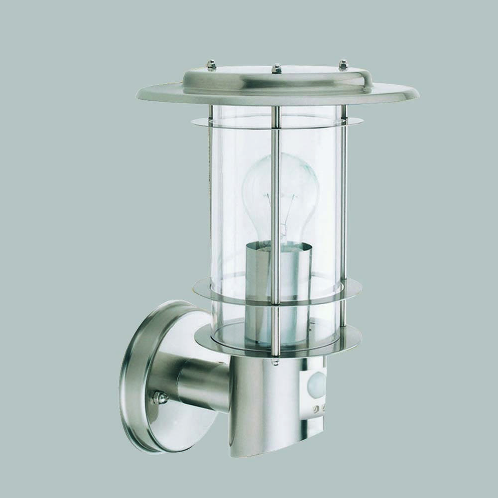 Wand Spot Lampe Leuchte Edelstahl Außen Veranda Terrasse Hof Weg Beleuchtung