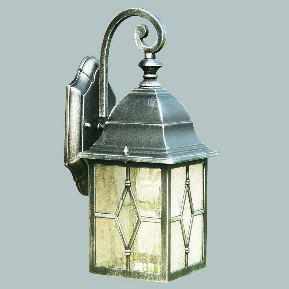 Wand Spot Lampe Leuchte Silber Schwarz Alu Außen Veranda Terrasse Beleuchtung