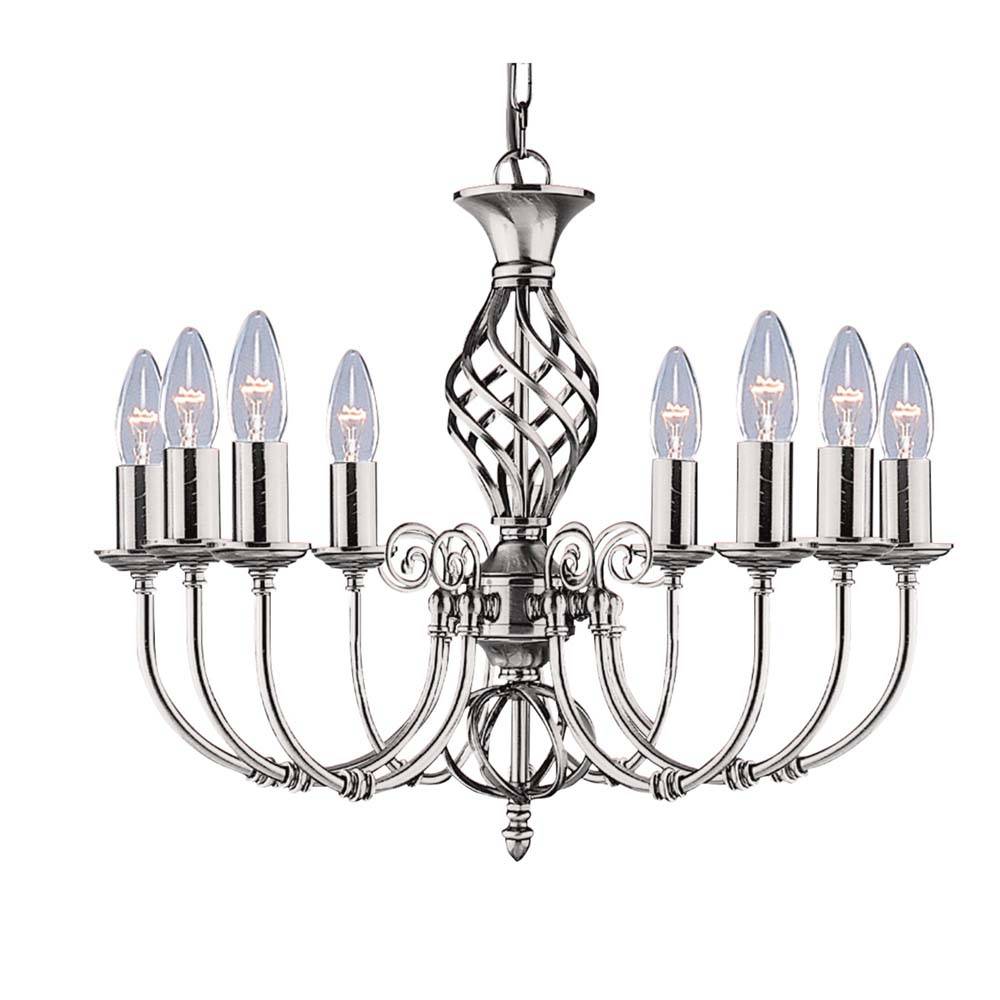 Zanzibar 8Flammige Satin Silber Leuchte Satin Silver plattiert Baustahl Metall