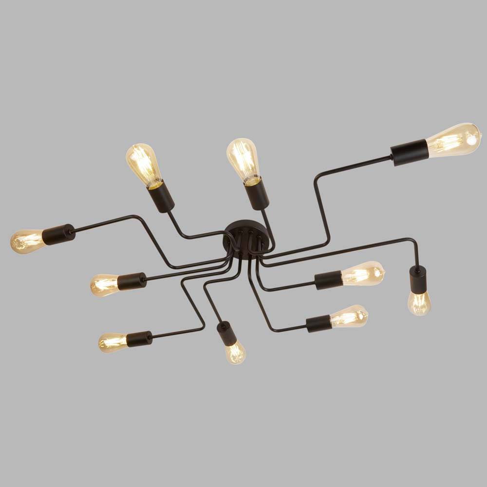 Decken Lampe Leuchte Schwarz Flur Büro Küche Wohn Schlaf Zimmer Beleuchtung
