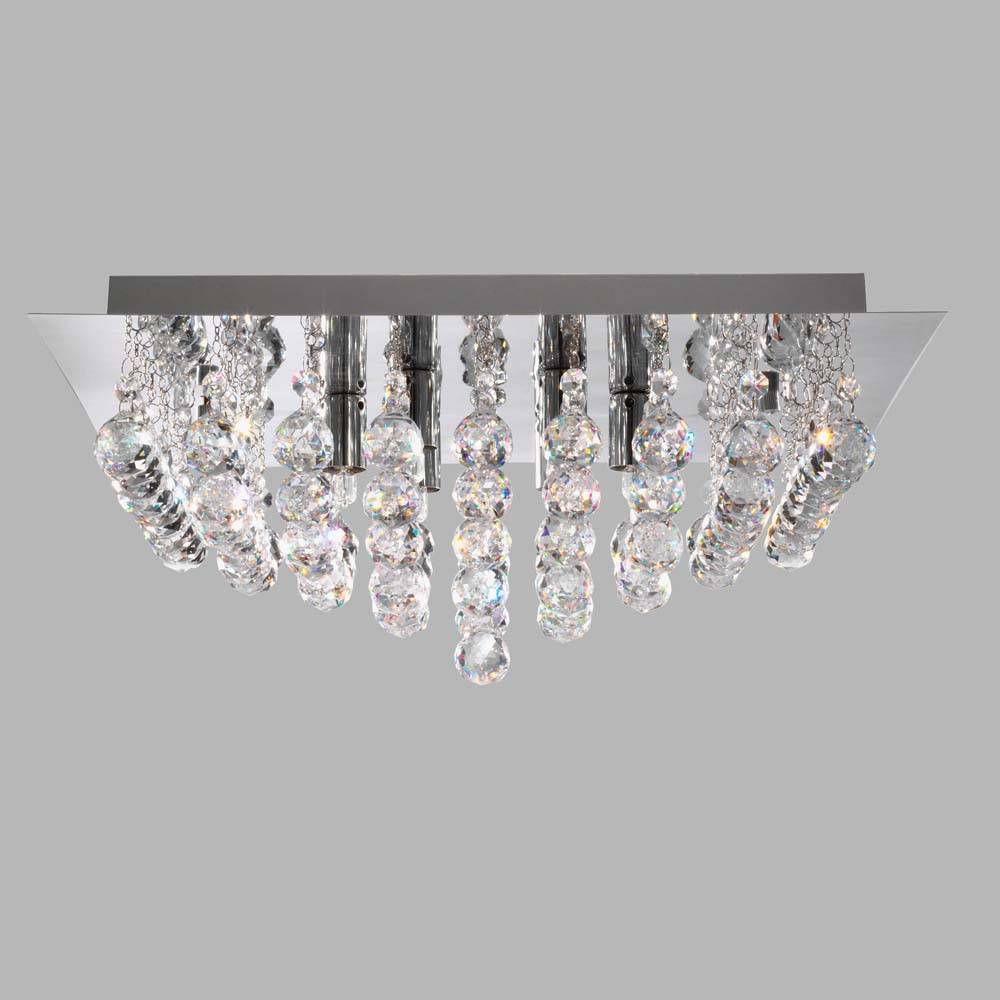Decken Lampe Leuchte Chrom Kristall Flur Büro Schlaf Wohn Ess Zimmer Beleuchtung