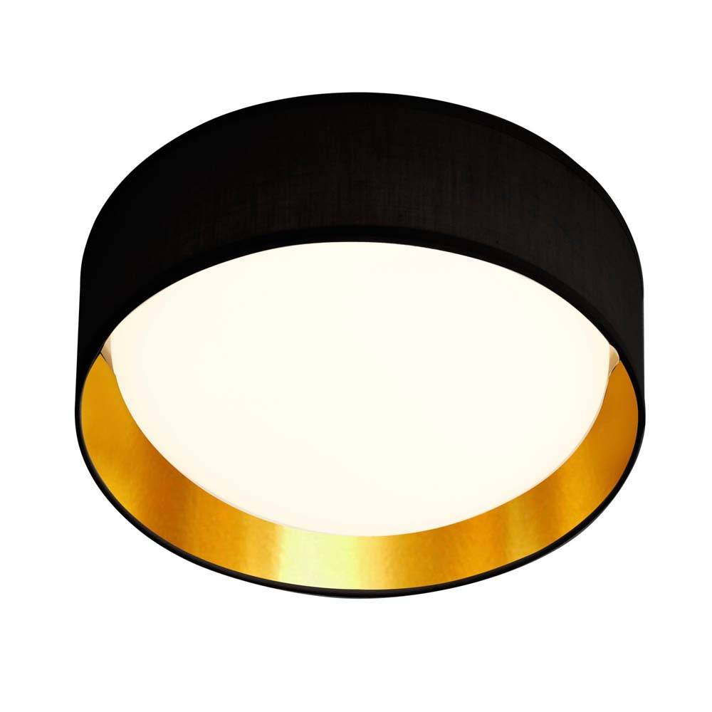 LED Decken Lampe Stahl Leuchte Fabric Weiß Schwarz Gold Schlaf Wohn Zimmer