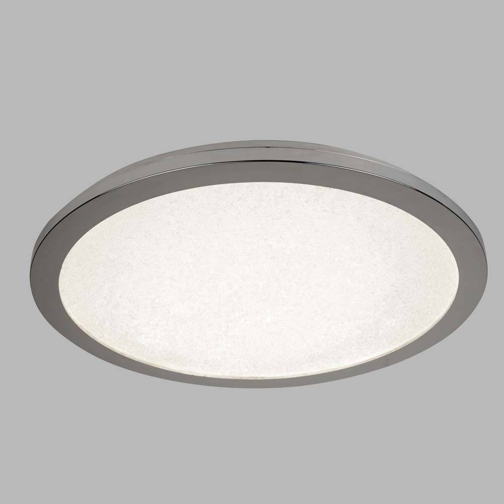 LED Decken Lampe Chrom Leuchte Kristall Sand Effekt IP44 Bade Zimmer Beleuchtung