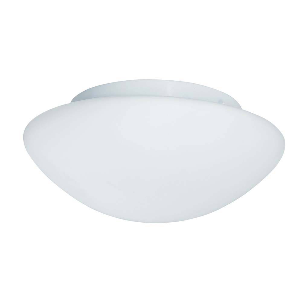 Decken Lampe Stahl Leuchte Opal Glas Weiß Dimmbar IP44 Bade Zimmer Beleuchtung