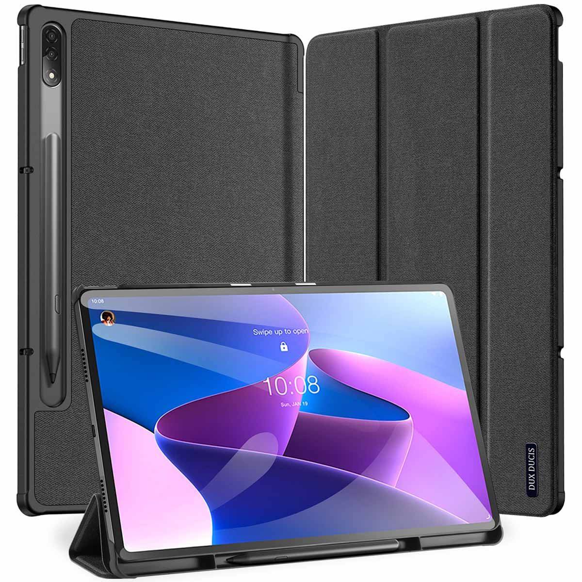 Dux Ducis Tablet Hülle Hartschale mit Smart Sleep Standfunktion kompatibel mit LENOVO TAB M10 PLUS 3.Gen 10.6" Schwarz