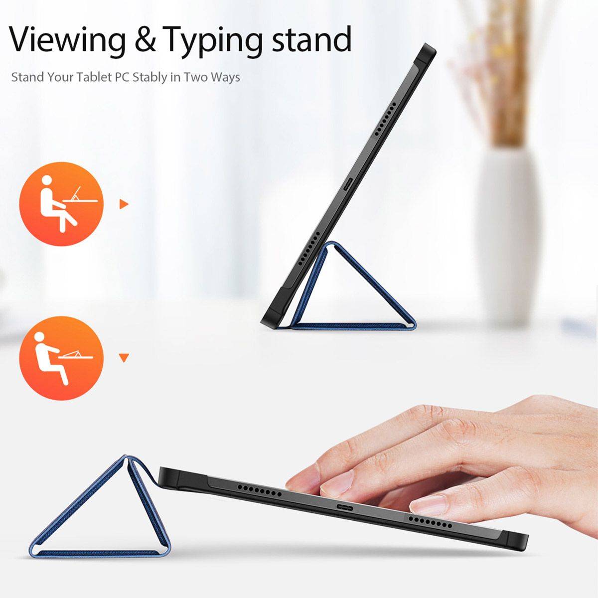 Dux Ducis Tablet Hülle Hartschale mit Smart Sleep Standfunktion kompatibel mit LENOVO TAB M10 PLUS 3.Gen 10.6" Blau