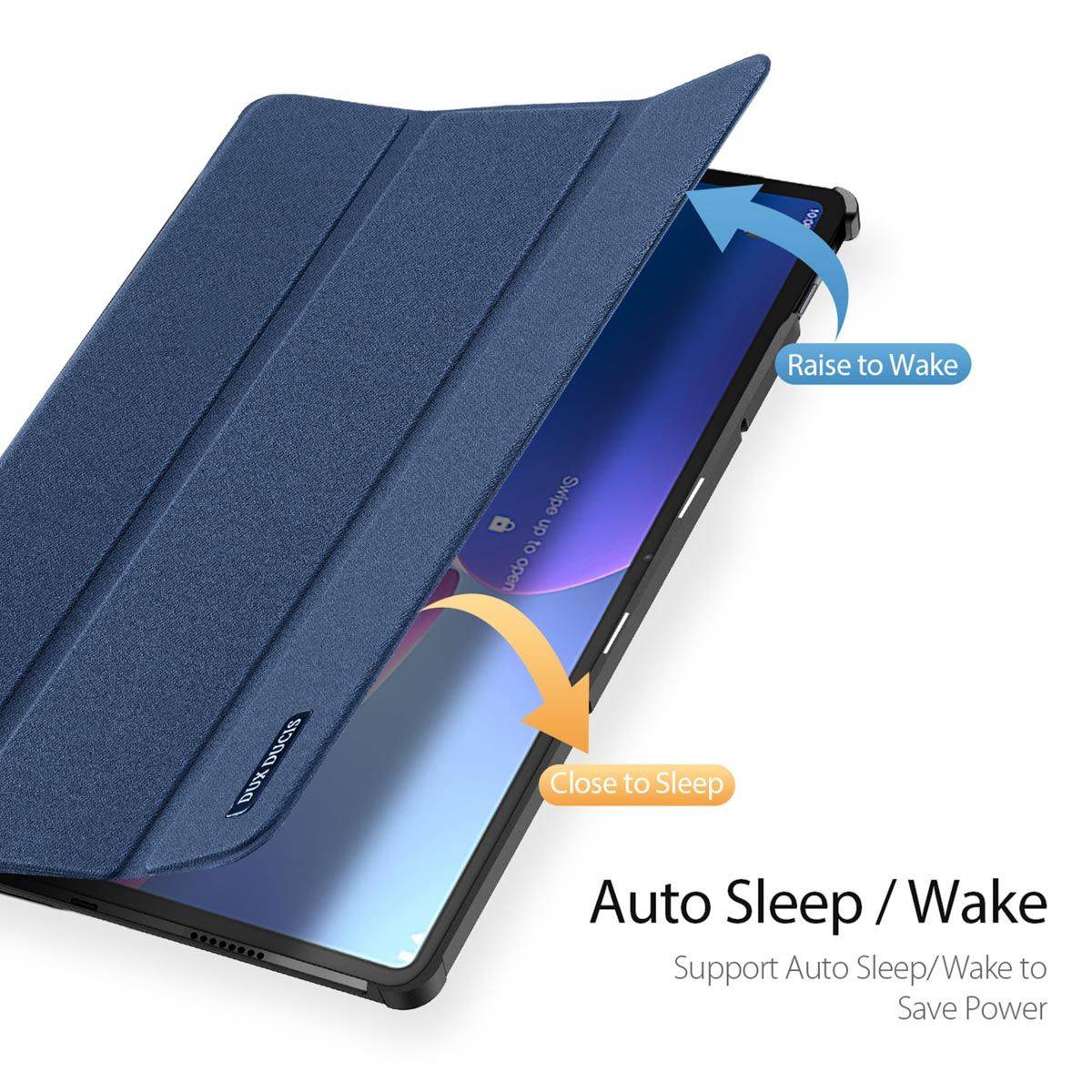 Dux Ducis Tablet Hülle Hartschale mit Smart Sleep Standfunktion kompatibel mit LENOVO TAB M10 PLUS 3.Gen 10.6" Blau