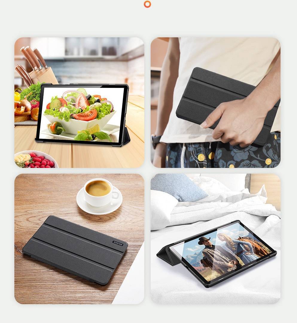 Dux Ducis Hartschale mit Smart Sleep und integrierter Standfunktion Tasche Cover für Oppo Realme Pad Mini 8.7" Schwarz