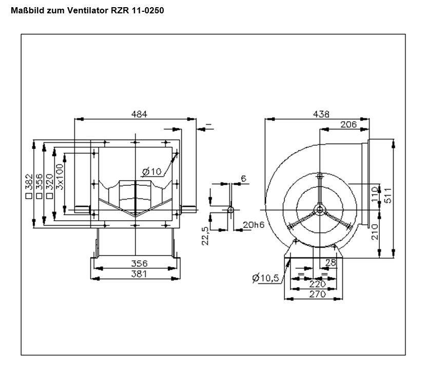 Nicotra-Gebhardt Ventilator, Typ: RZR 11-0250