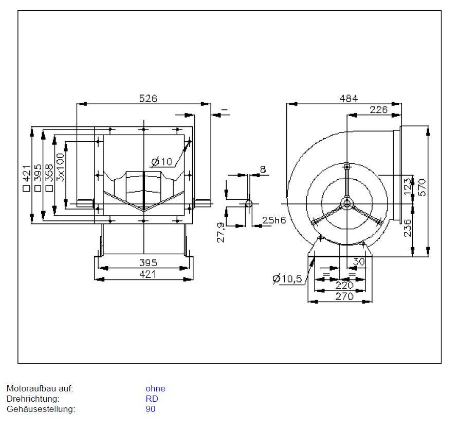 Nicotra-Gebhardt Ventilator, Typ: RZR 11-0280