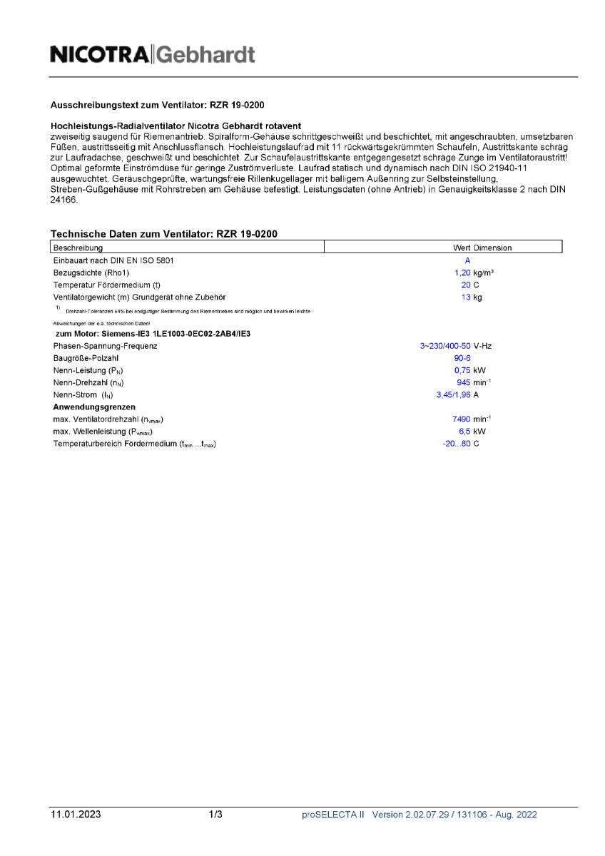 Nicotra-Gebhardt Ventilator RZR-19-200