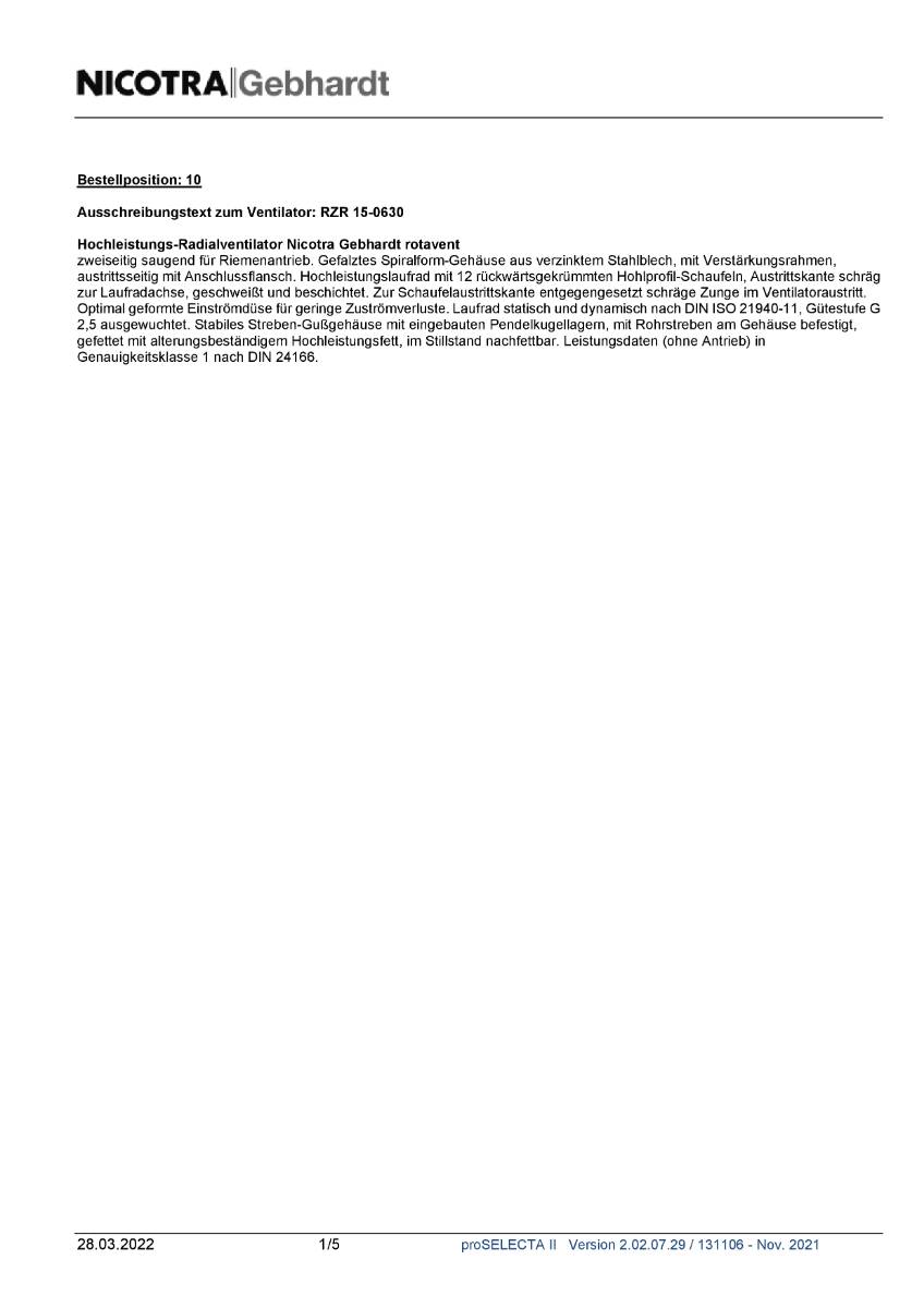 Nicotra-Gebhardt Ventilator RZR-15-0630