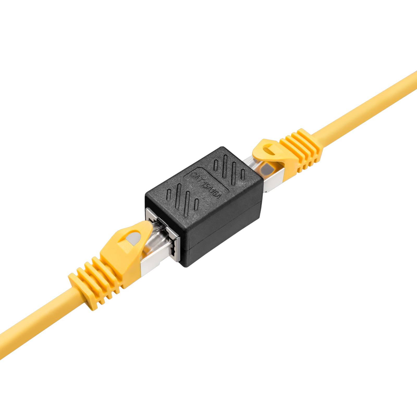 Kabel Verbinder CAT 6a Netzwerk Steckverbinder RJ45 Buchse Netzwerkkabel Adapter Indoor schwarz
