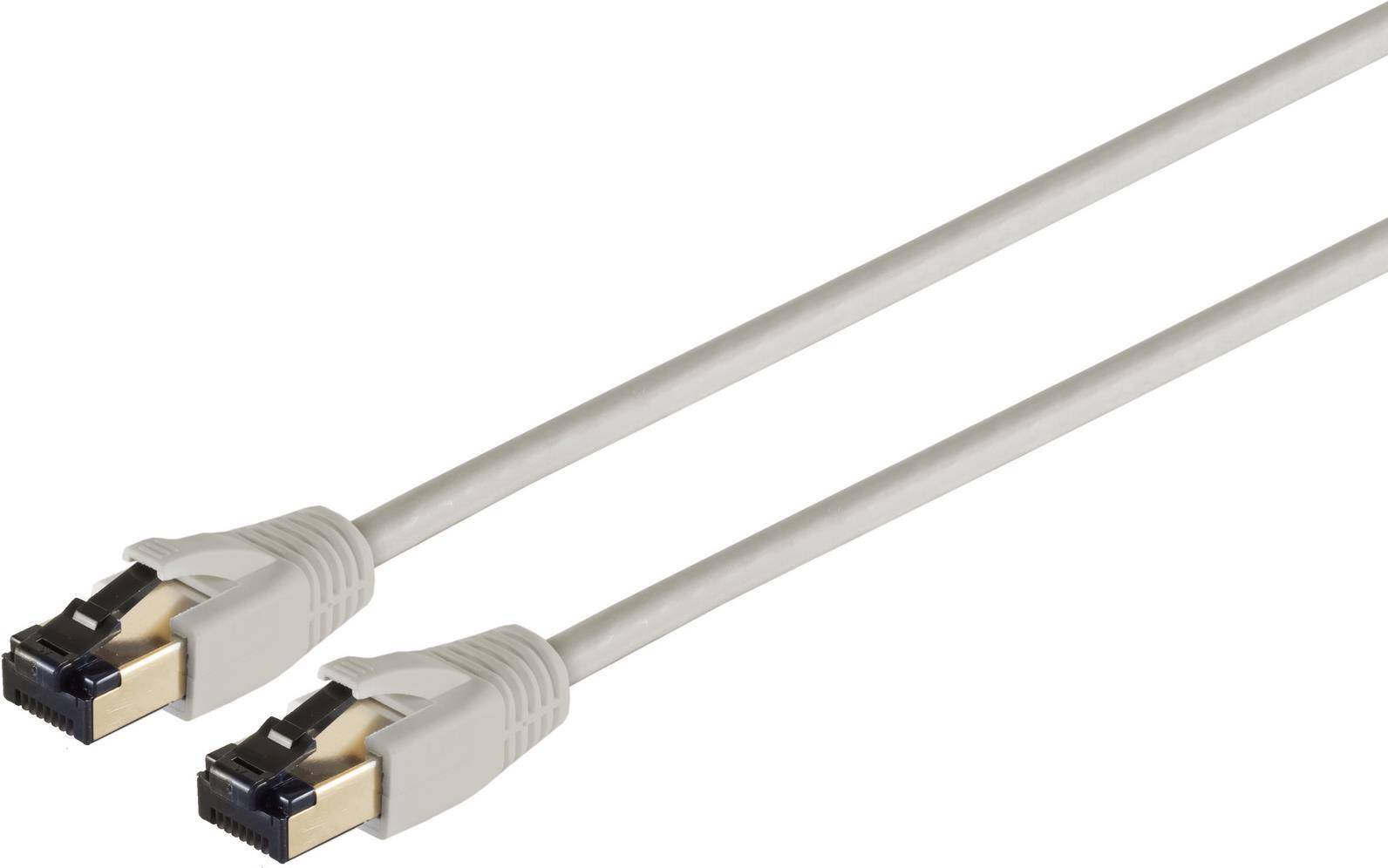 Helos Patchkabel F/FTP Cat 8.1 grau 2,0m -Twisted Pair, doppelt geschirmt, 4 x 2 x AWG 26