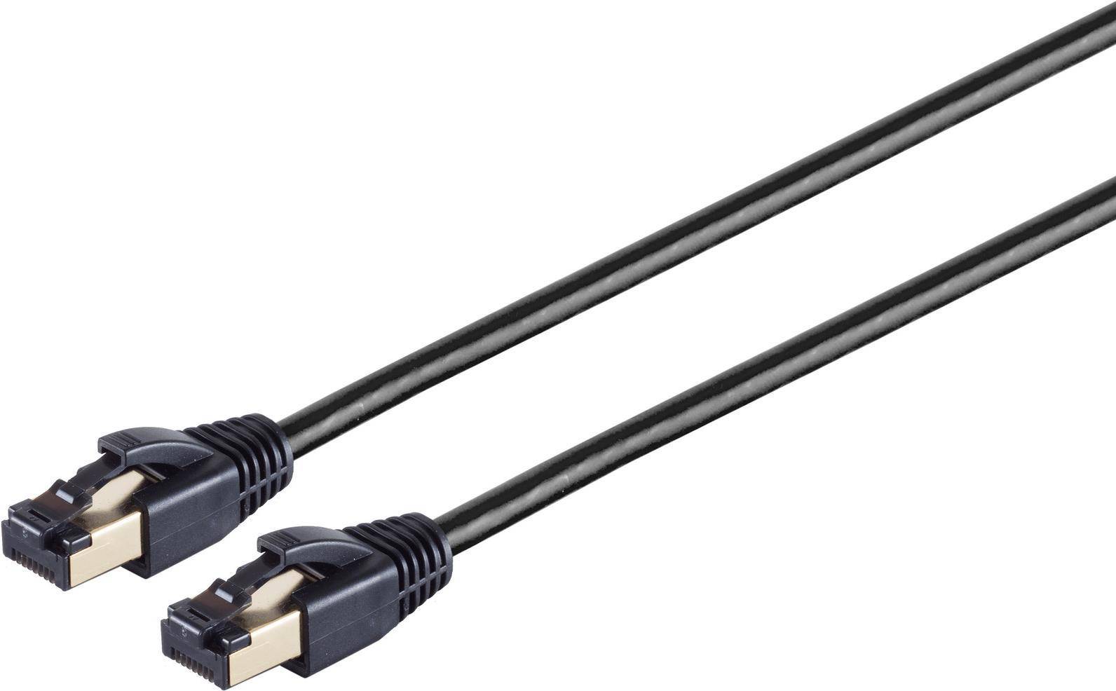 Helos Patchkabel F/FTP Cat 8.1 schwarz 5,0m -Twisted Pair, doppelt geschirmt, 4 x 2 x AWG 26