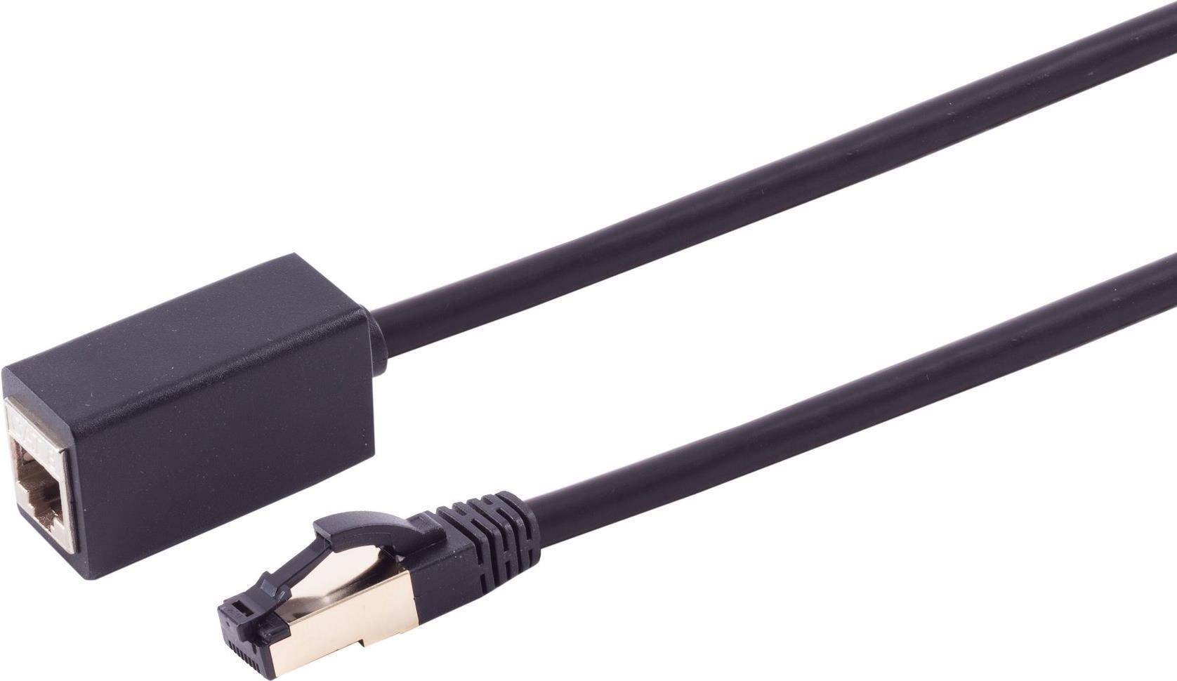 RJ45 Verlängerung Cat. 8.1, S/FTP, LSZH, 2000MHz, 40Gbit/s, schwarz - Länge: 0,5m