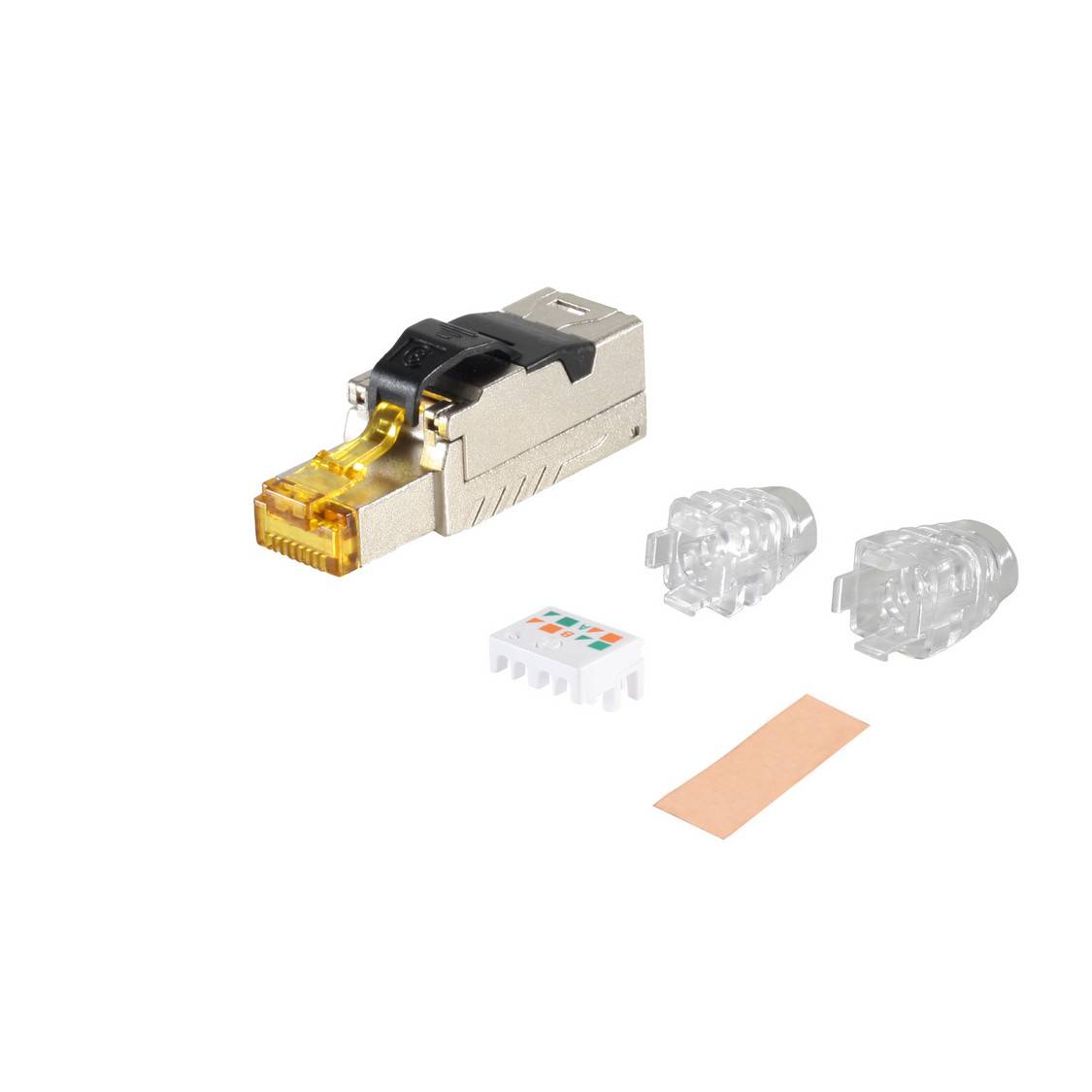 Feldkonfektionierbarer RJ45 Metall-Stecker, Cat.8.1, Silber