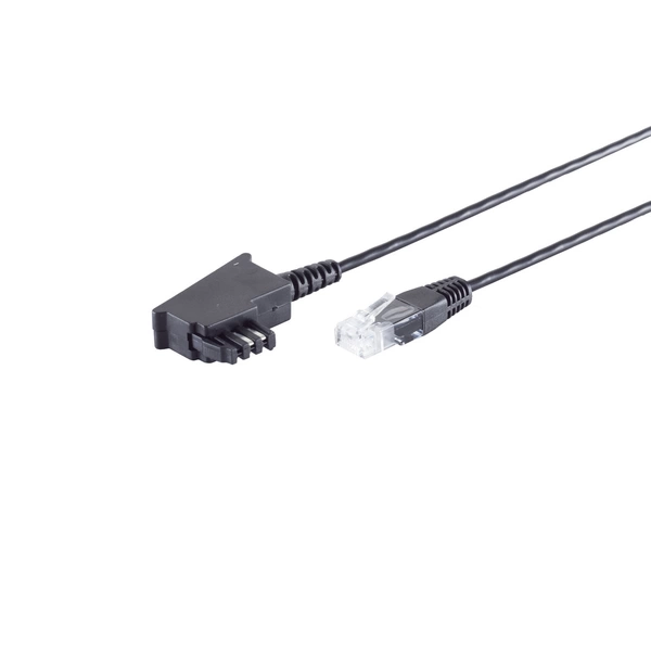 TAE-F Stecker auf RJ45 Stecker, VDSL Routerkabel, schwarz, 3,0m TAE-F Stecker auf RJ45 Stecker, VDSL Routerkabel, schwarz, 3,0m
