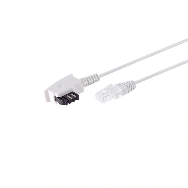 TAE-F Stecker auf RJ45 Stecker, VDSL Routerkabel, weiß, 15,0m TAE-F Stecker auf RJ45 Stecker, VDSL Routerkabel, weiß, 15,0m