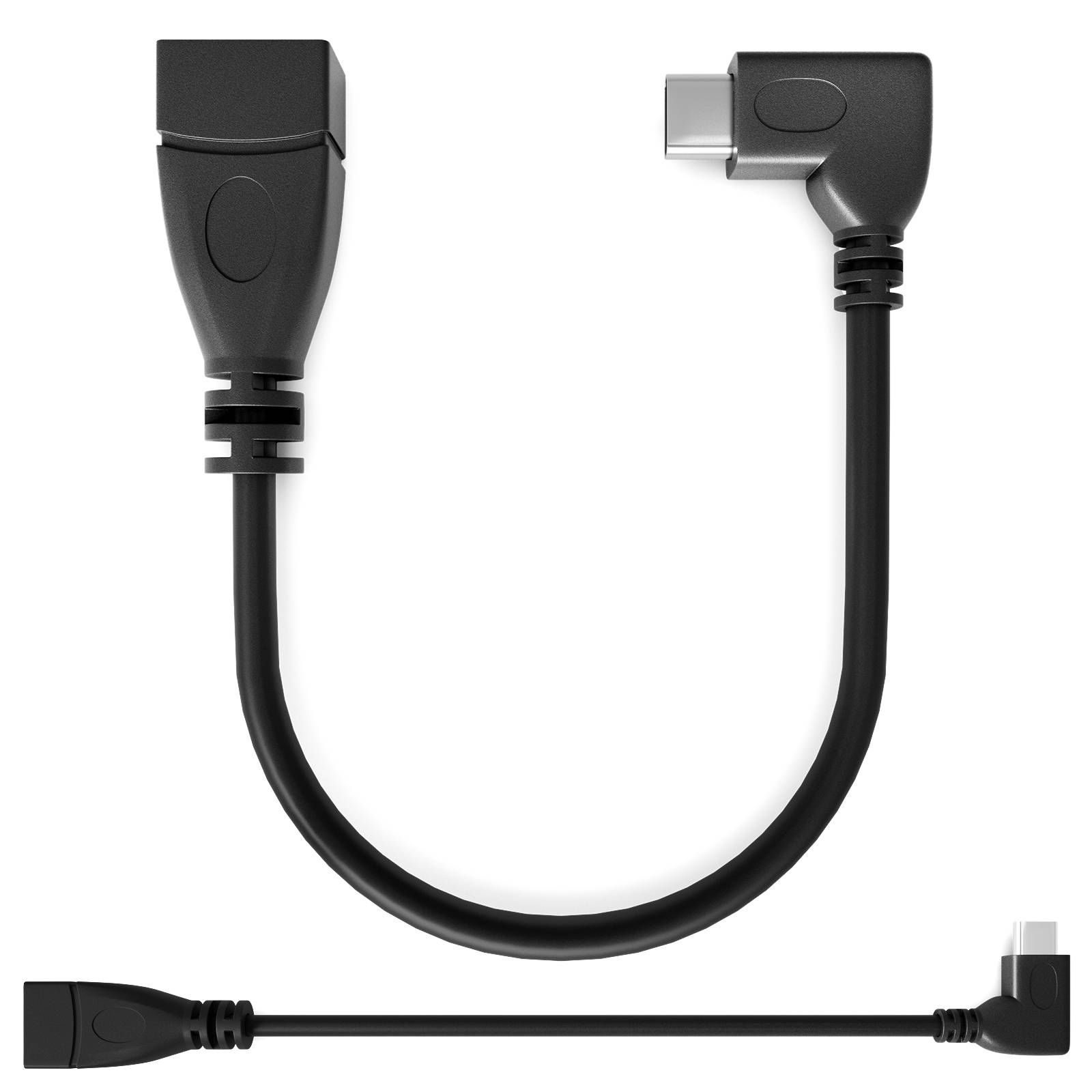 hb-digital USB C Adapter 3.0, Winkeladapter 90° USB C Stecker auf USB A Buchse 16.5cm Kabel
