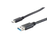 SHIVERPEAKS - S-Conn 13-31045, 3 m, USB A, USB C, USB 3.2 Gen 1 (3.1 Gen 1), 5000 Mbit/s, Schwarz