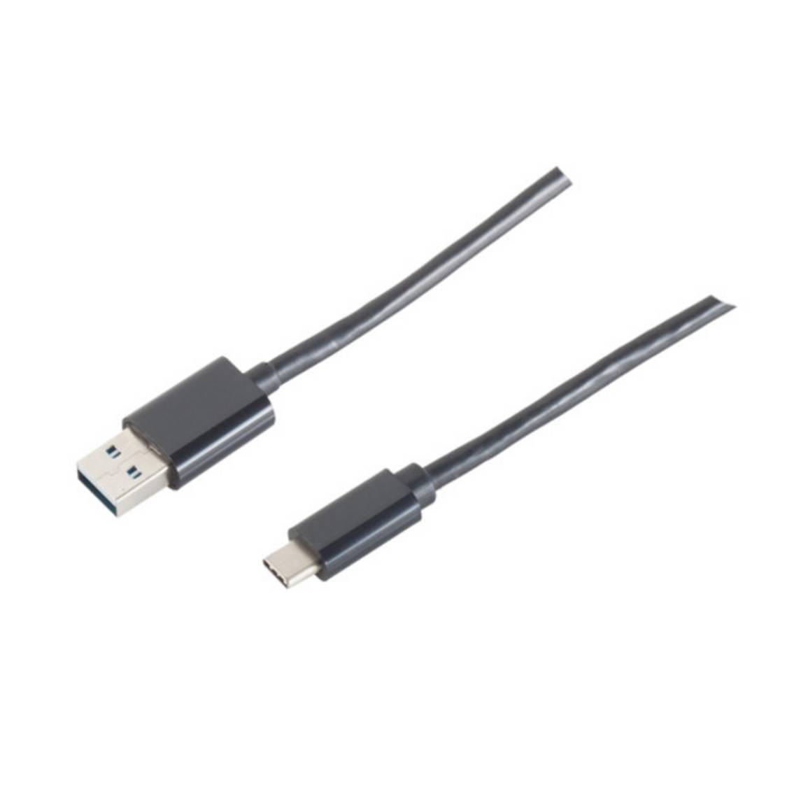 USB 2.0 A Stecker/ USB 3.1 C Stecker, schwarz, 1m