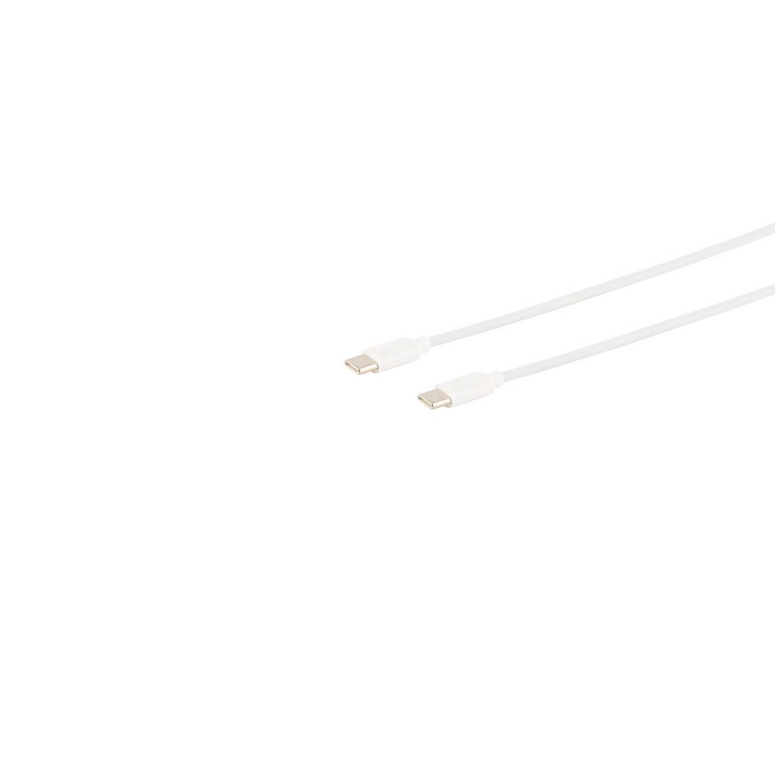 Flexline USB Ladekabel, USB-C Stecker auf USB-C Stecker, 2.0, ABS, weiß, 0,5m