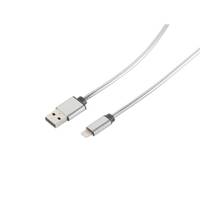 SHIVERPEAKS - S-Conn 14-13001, 1 m, Lightning, USB A, Silber, Gerade, Gerade
