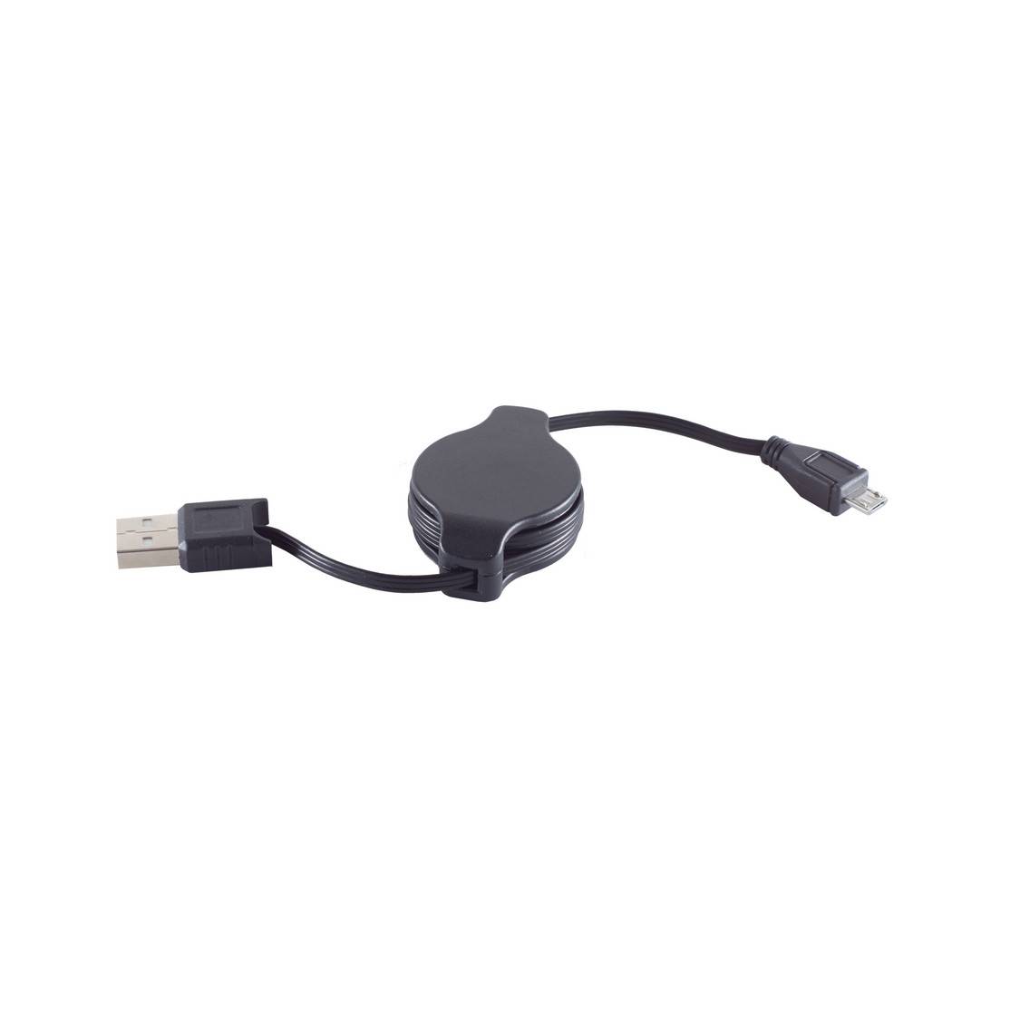 USB-A-Stecker auf USB-MicroB Stecker ausziehbar 1m