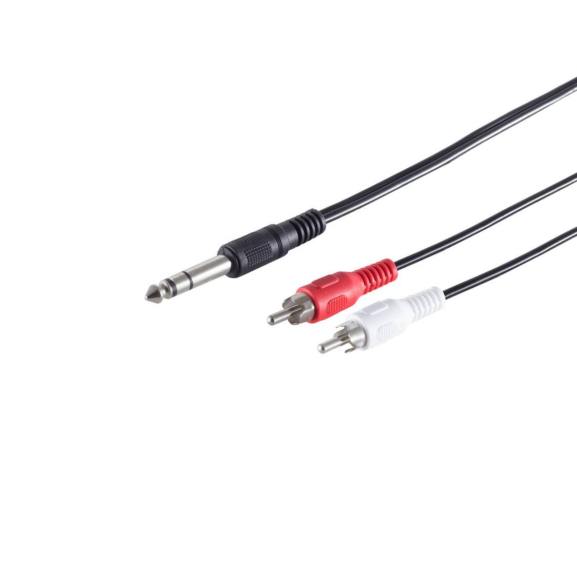 Klinkenstecker 6,3mm/ 2 Cinchstecker, 1,5m