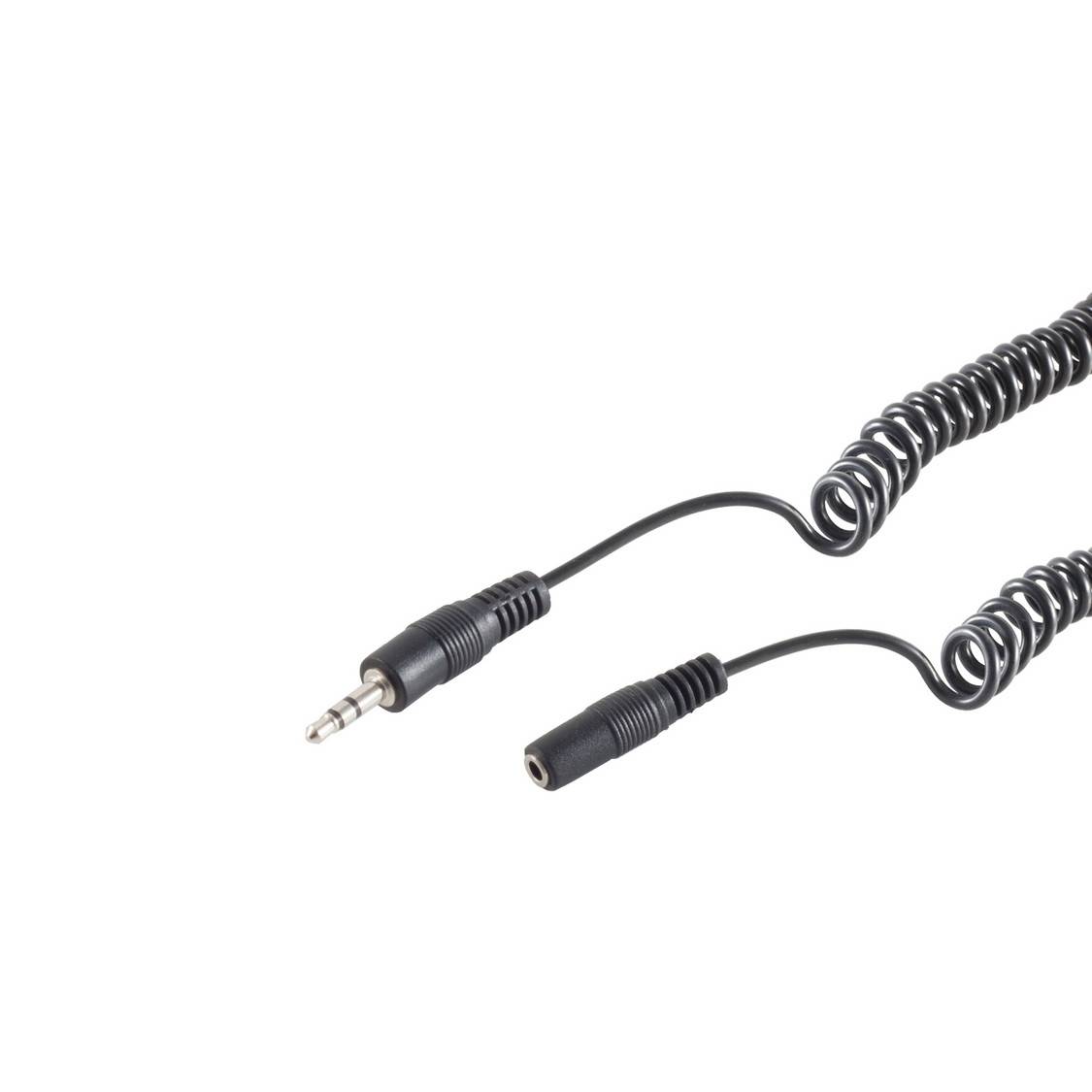 Klinkenst. 3,5mm / Klinkenbuchse 3,5mm, Spiral, 5m