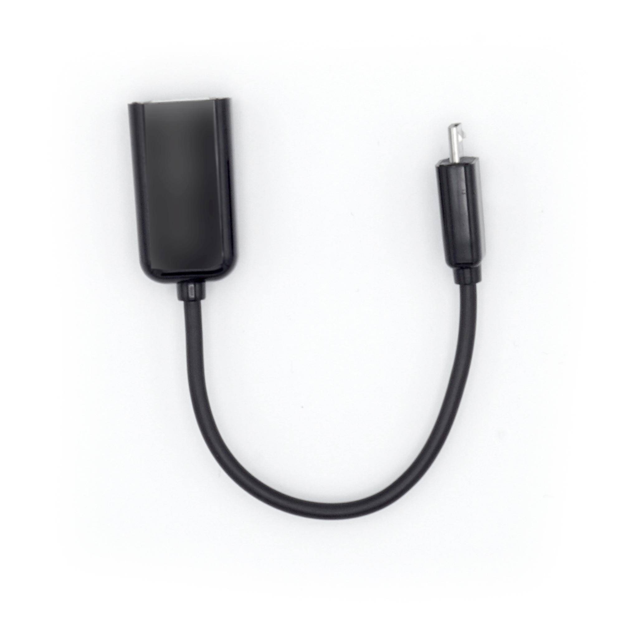 USB 2.0 Hi-Speed OTG Adapterkabel "Economy" Micro-B Stecker - A Buchse schwarz 0,15m