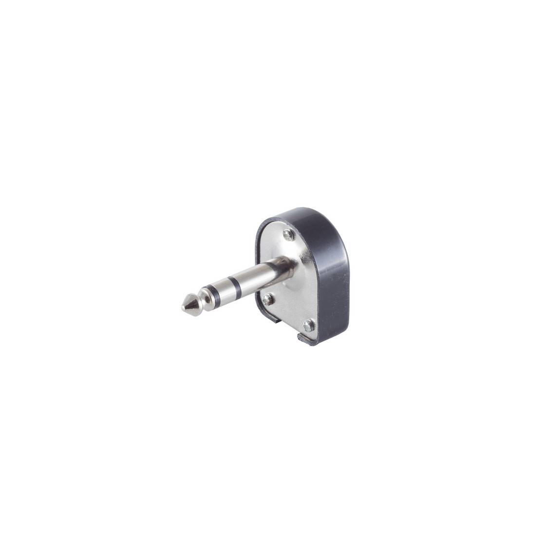Klinke 6,3 mm Stecker, Stereo, gewinkelt, schwarz
