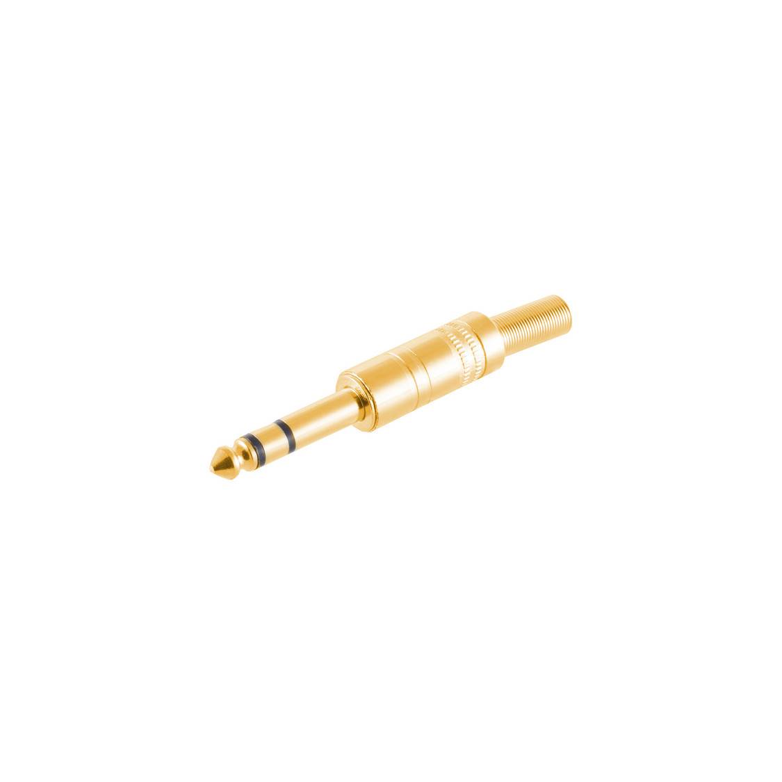 Klinke 6,3 mm Stecker, Stereo, Metall, vergoldet