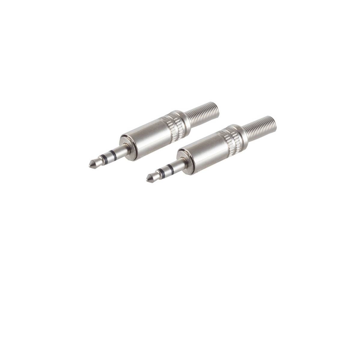 Klinke 3,5 mm Stecker, Stereo, Metall, Lötanschluss, 2er Pack