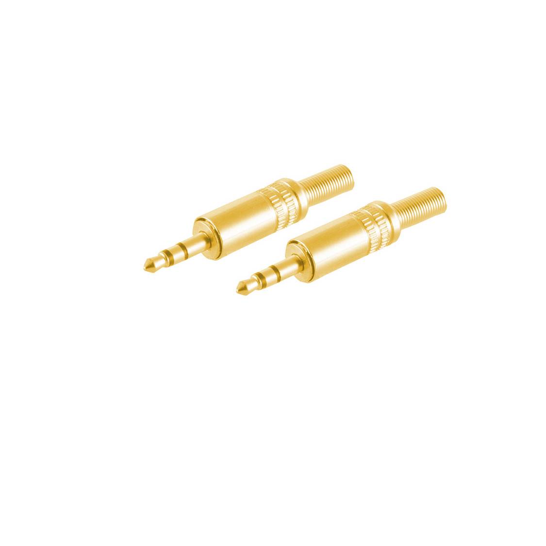 Klinke 3,5 mm Stecker, Stereo, Metall, vergoldet, 2er Pack