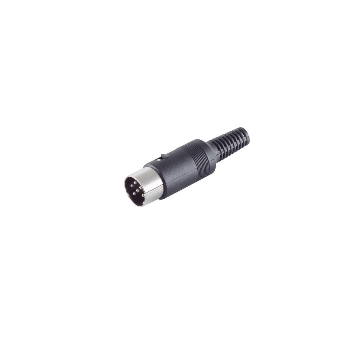 DIN 6-polig Stecker, schwarz