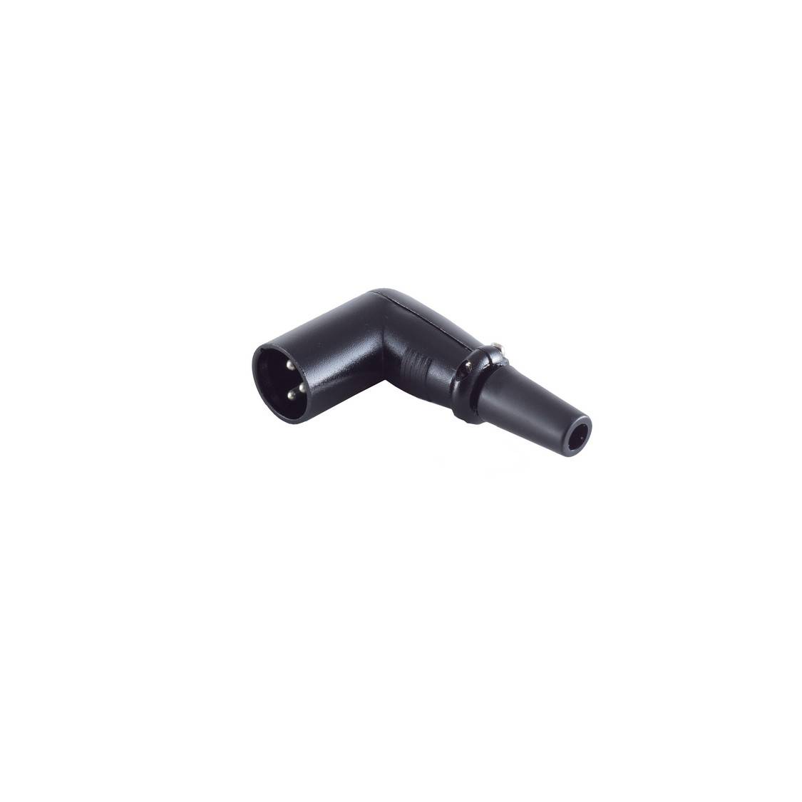 XLR Stecker, 3-polig, gewinkelt, Lötanschluss, schwarz