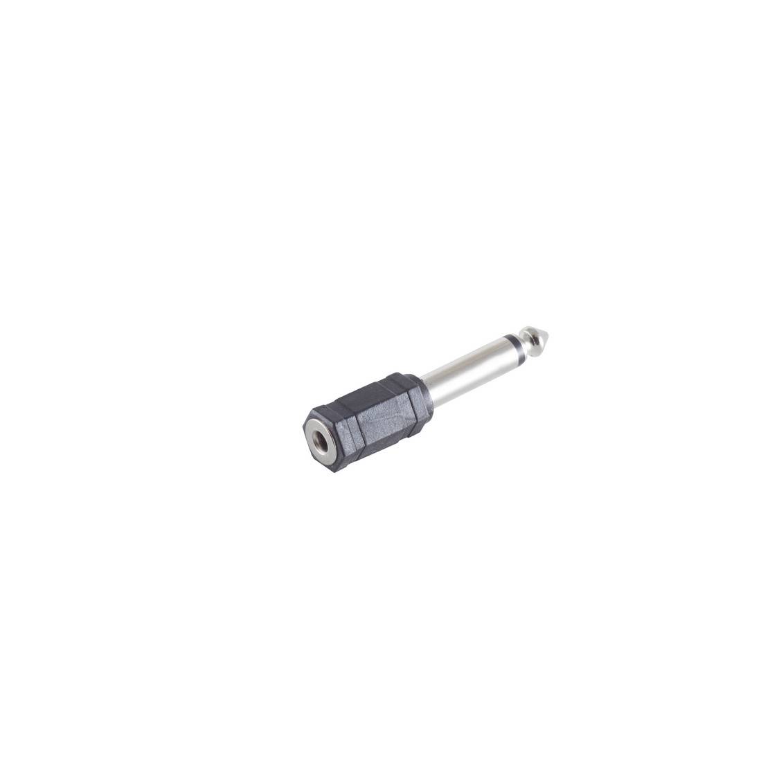 Klinke 6,3 mm Stecker auf Klinke 3,5 mm Buchse Adapter, Mono, schwarz
