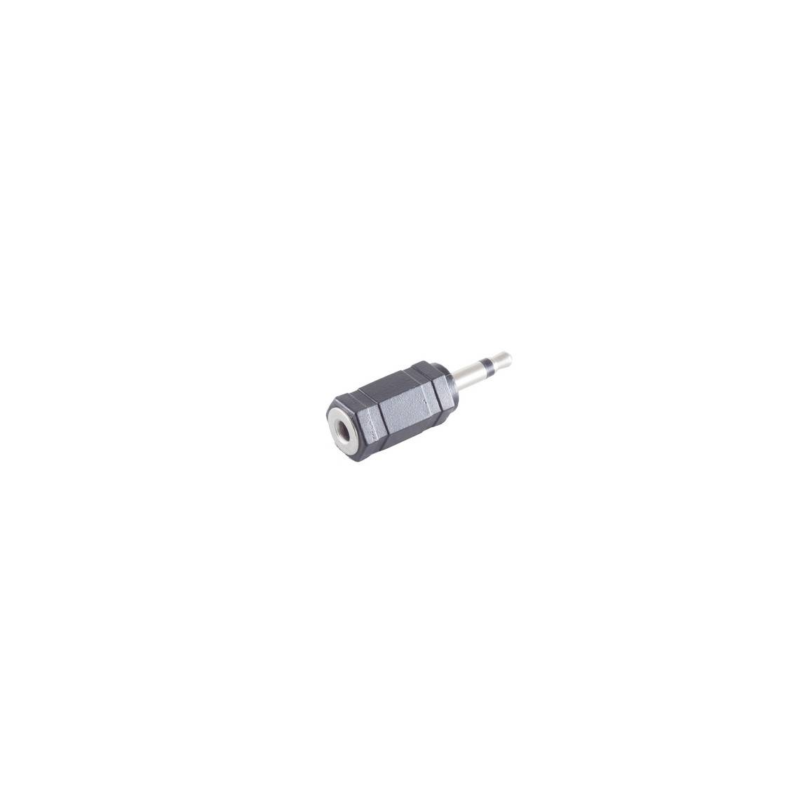 Klinke 3,5 mm Mono Stecker auf Klinke 3,5 mm Stereo Buchse Adapter, schwarz