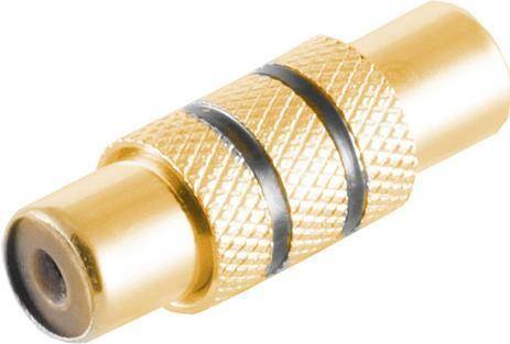 S/CONN maximum connectivity Adapter, Cinchkupplung auf Cinchkupplung, Metall, vergoldete Kontakte, schwarz (57040-MGS)