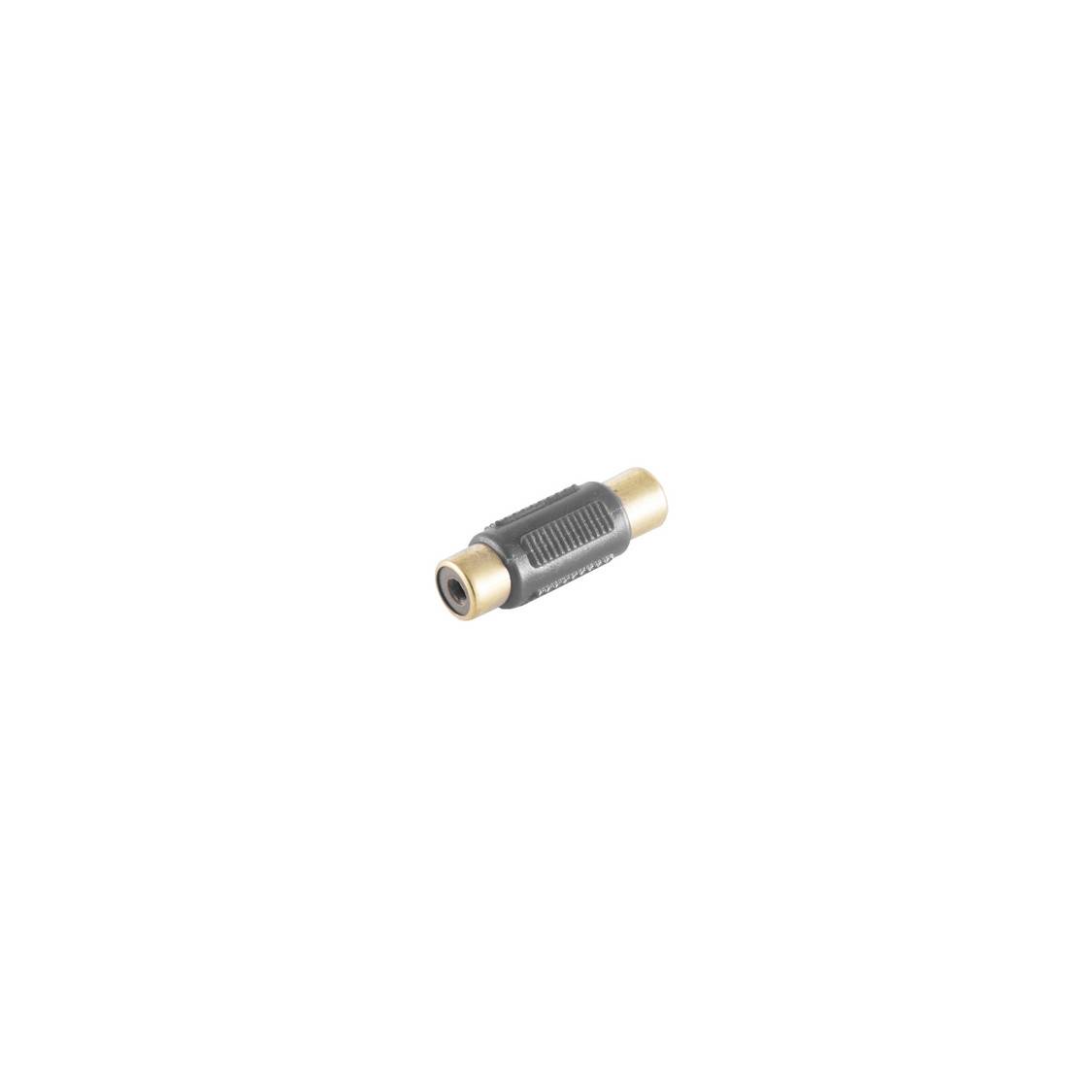 Cinch Buchse auf Cinch Buchse Adapter, vergoldet, schwarz