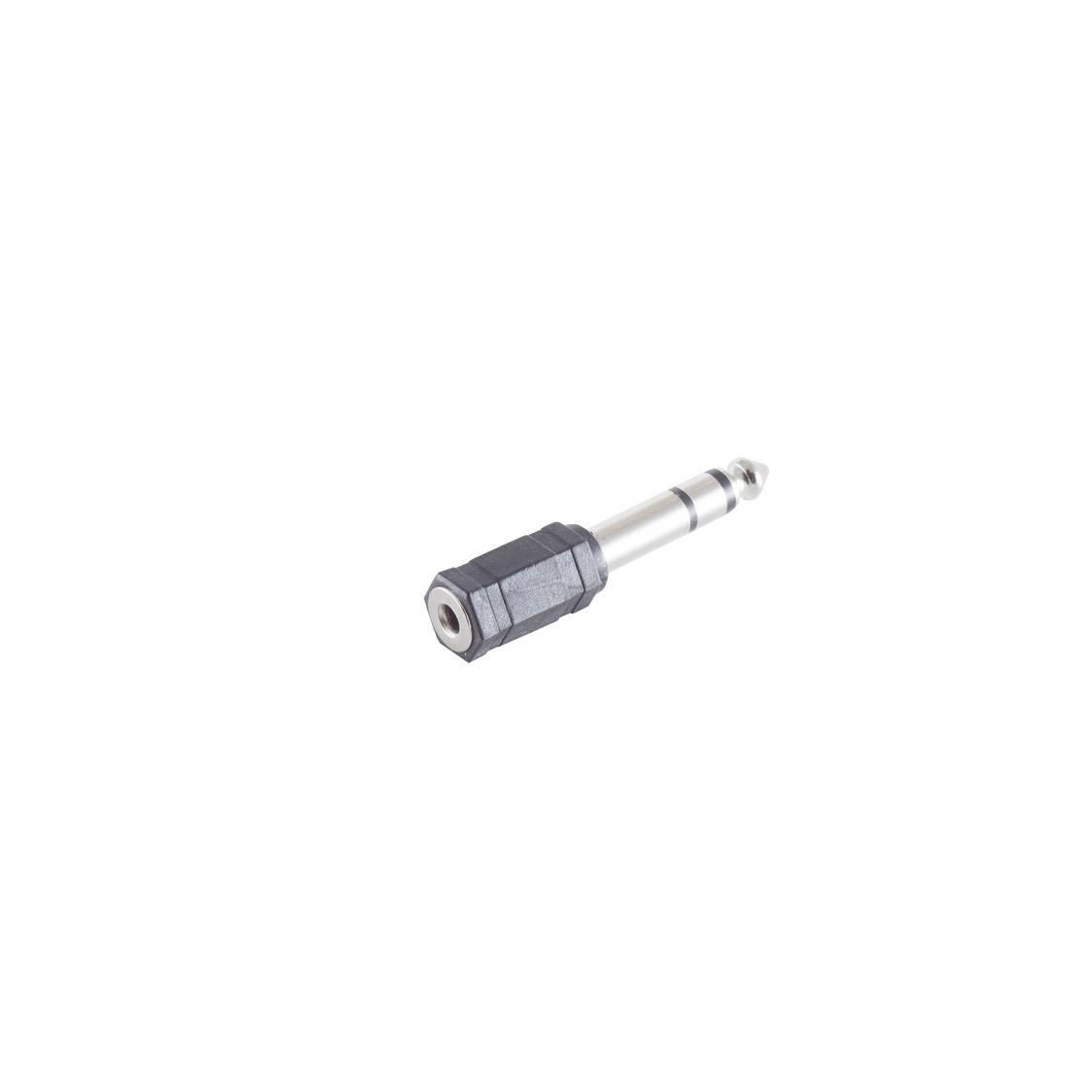 Klinke 6,3 mm Stereo Stecker auf Klinke 3,5 mm Mono Buchse Adapter, schwarz
