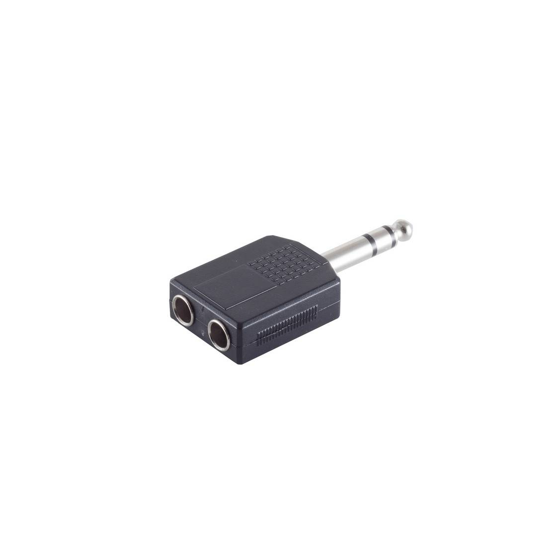 Klinke 6,3 mm Stecker auf 2x Klinke 6,3 mm Buchse Adapter, Stereo