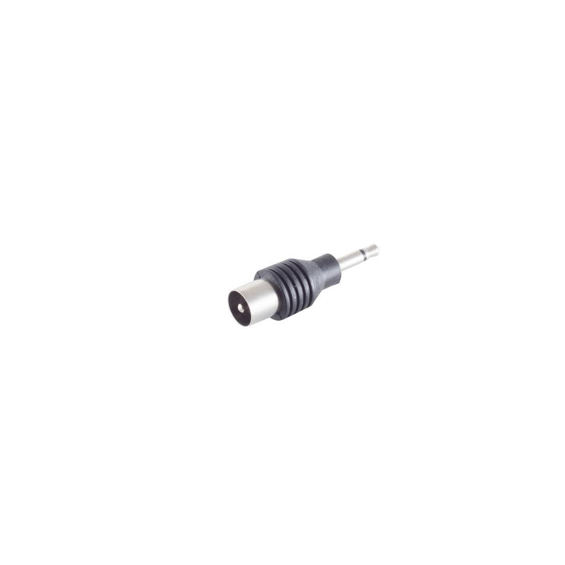Klinke 3,5 mm Stecker auf Koax Stecker Adapter, Mono, schwarz