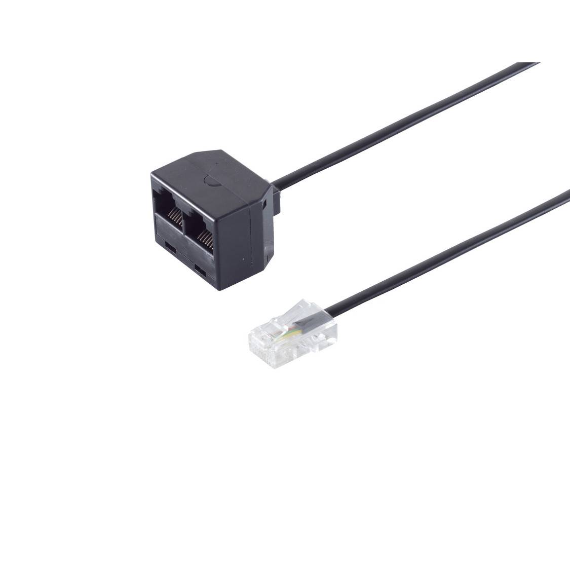 RJ45 8P8C Stecker auf 2x RJ45 8P8C Buchse Verteiler, vergoldet, 0,1 m